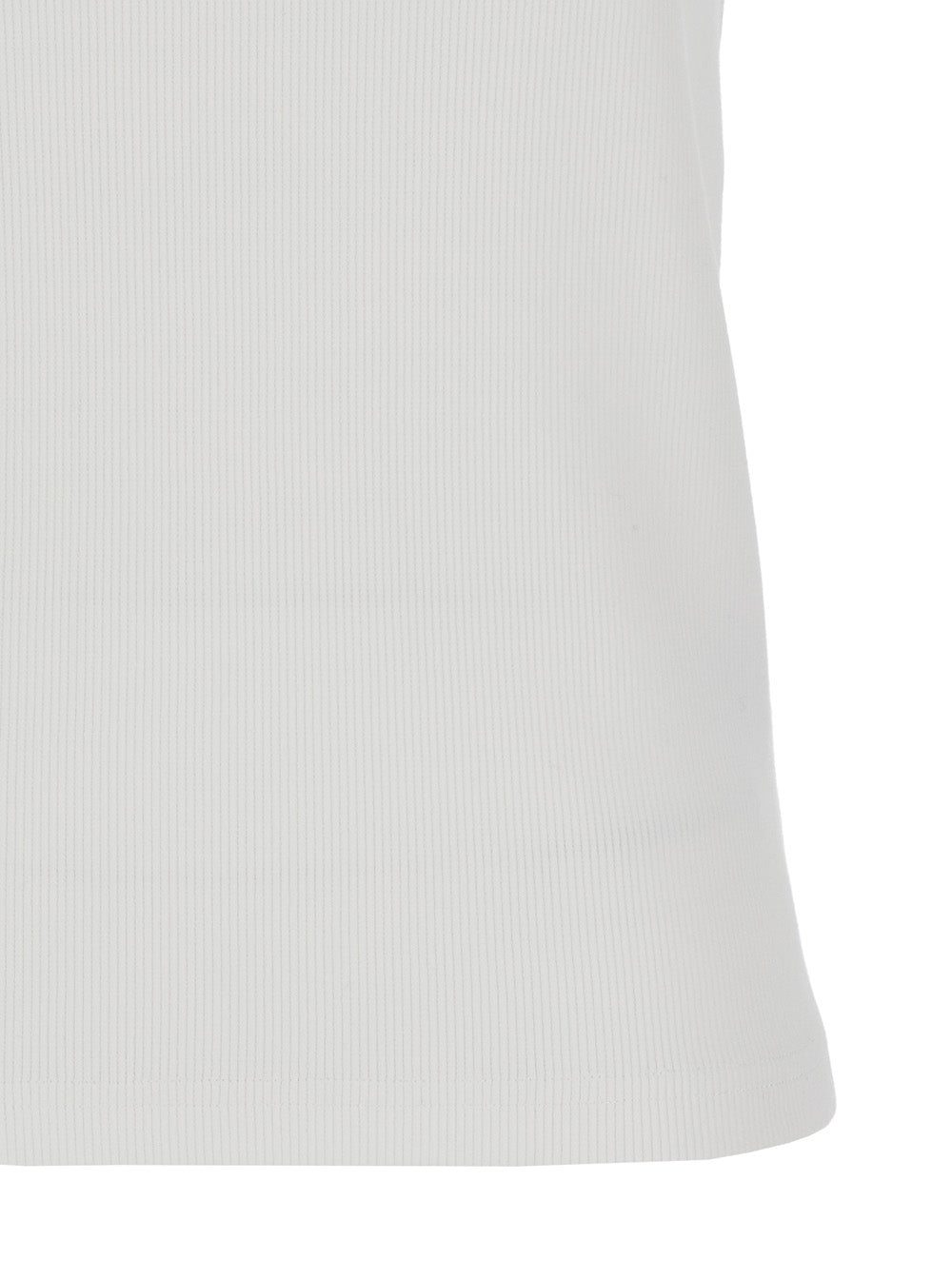 Bottega Veneta Women White Ribbed Tank Top With U Neckline In Cotton Woman Bottega Veneta