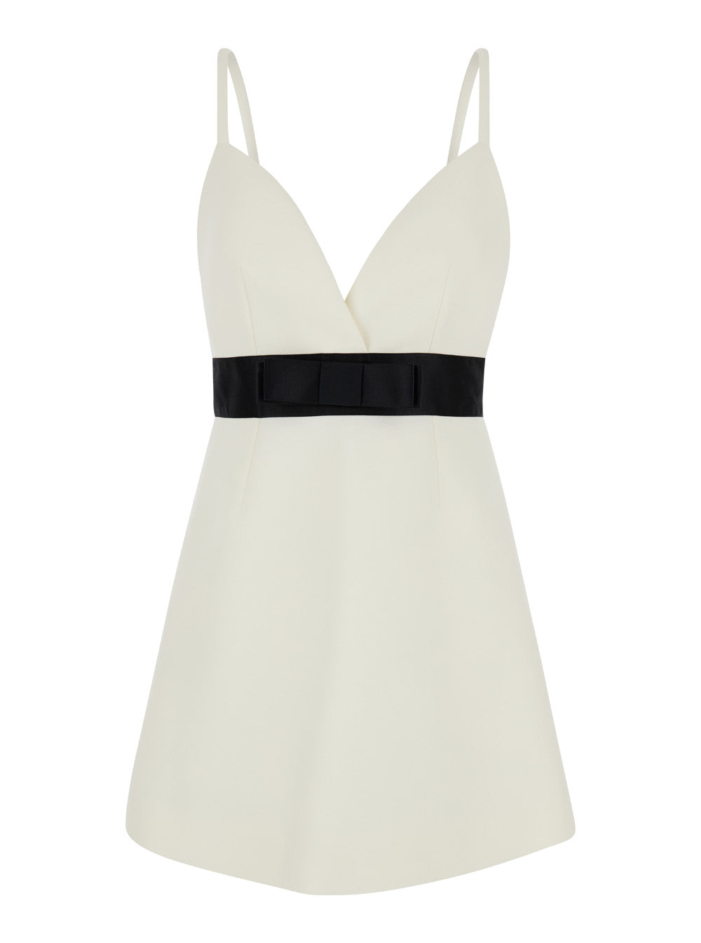 Dolce & Gabbana Women White Layered Mini Dress In Wool Blend Woman