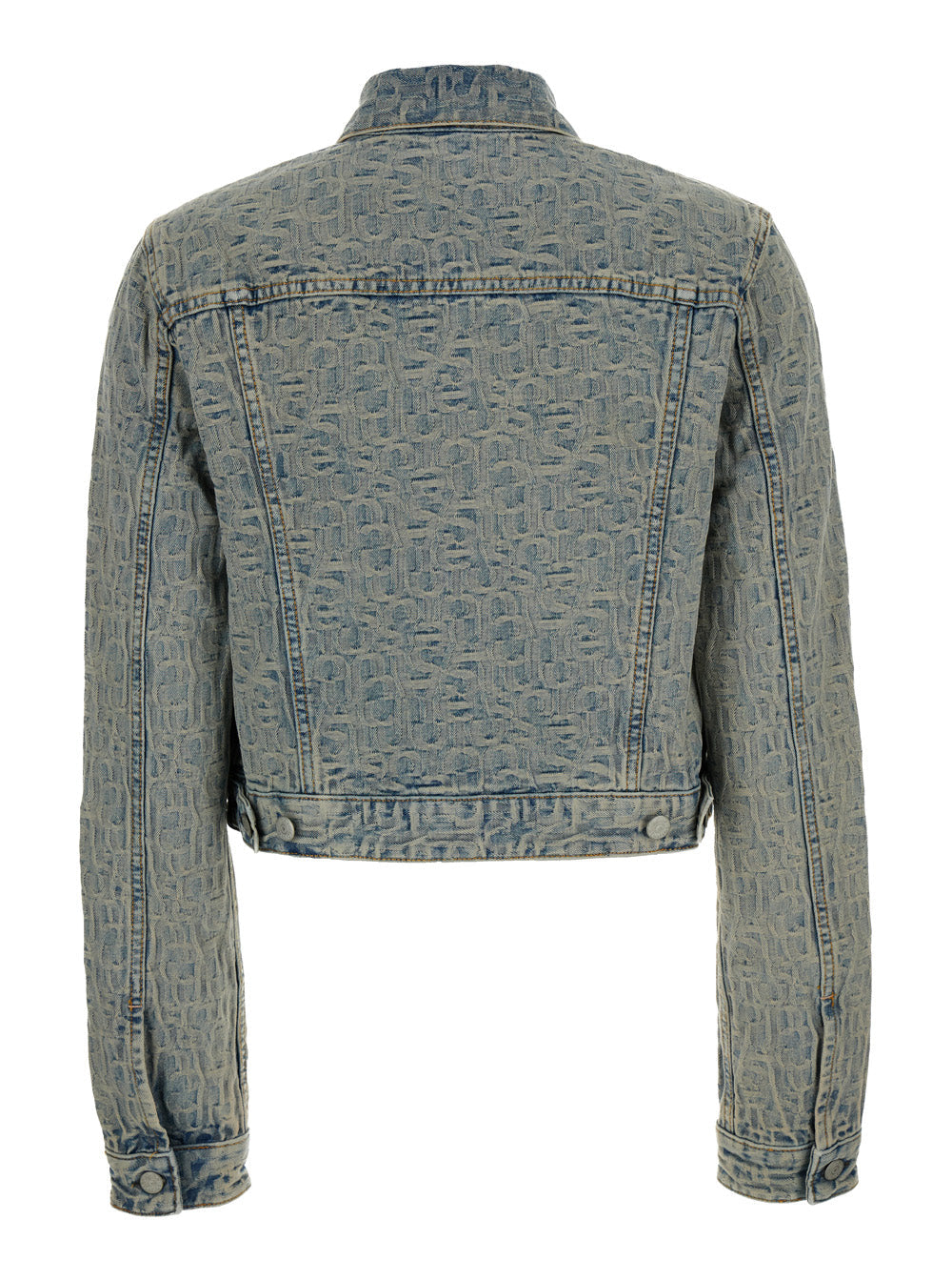 Acne Studios Women Light Blue Jacket With Jacquard Monogram In Denim Woman