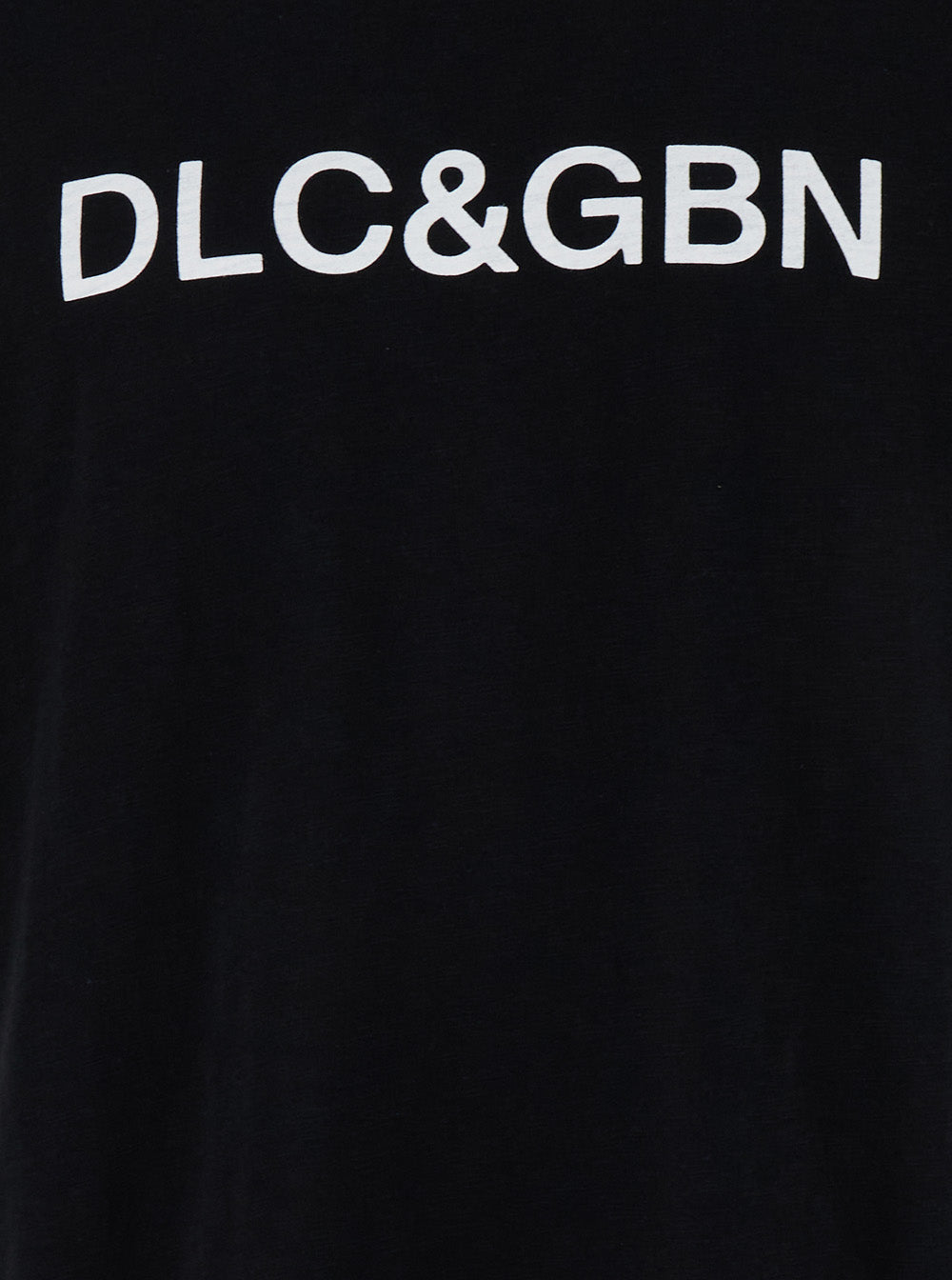 Dolce & Gabbana Men Black Crewneck T-Shirt With Contrasting Logo In Cotton Man