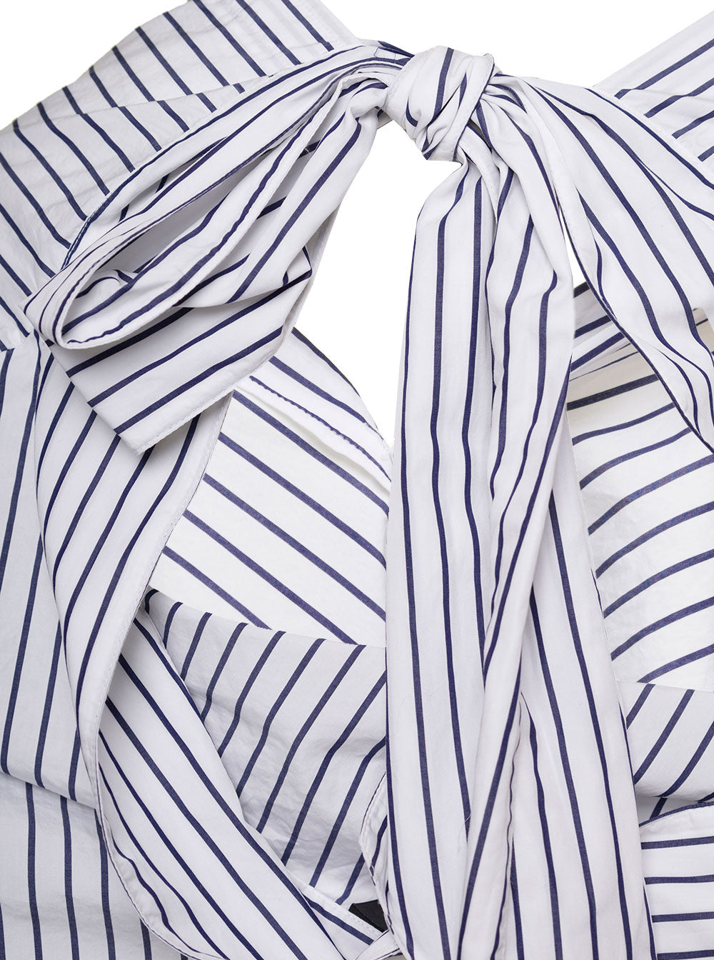 Balenciaga Women White And Blue Striped Shirt With Bow Detail In Cotton Woman