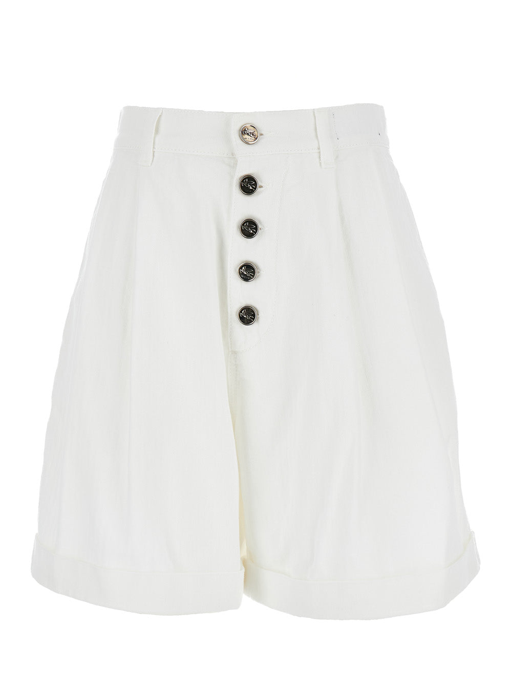 Etro Women White Bermuda Shorts In Cotton Woman