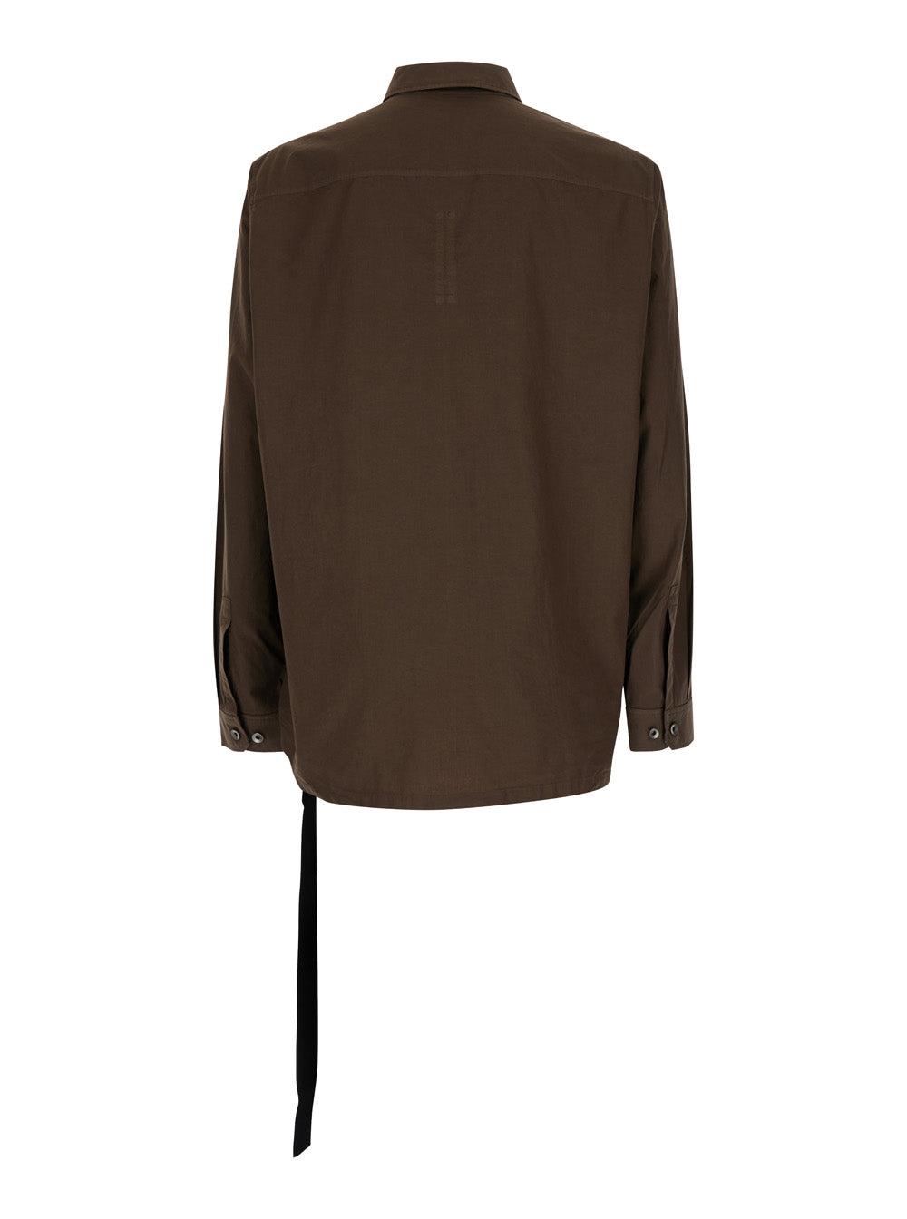 Drkshdw Men Brown Shirt With Oversize Band And Buttons In Cotton Man