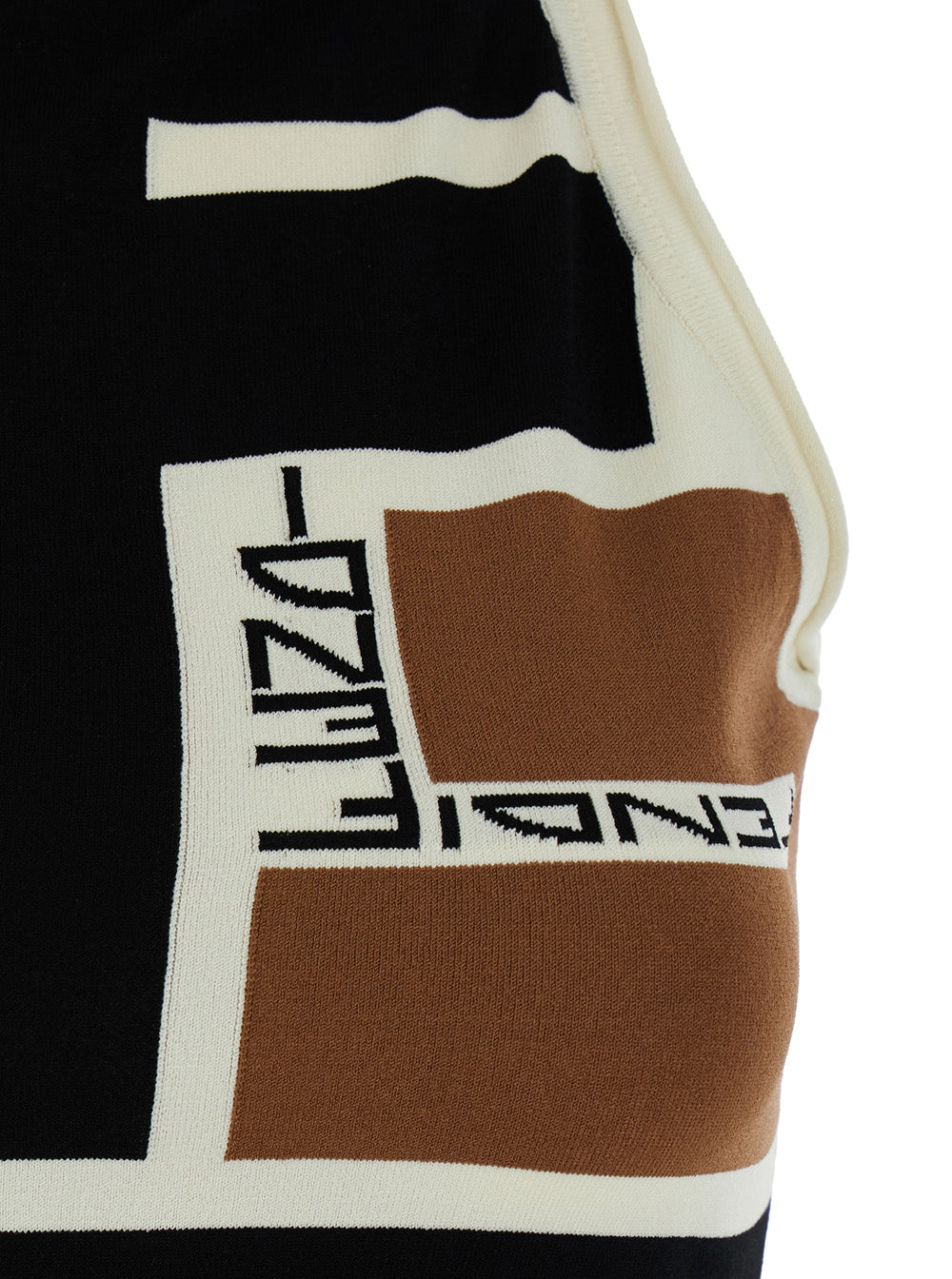 Fendi Women Multicolor Polo Neck Sweater In Viscose Blend Woman