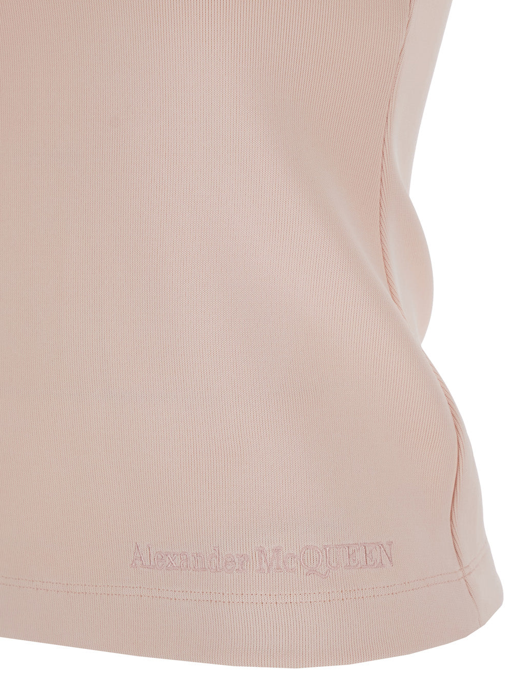 Alexander Mcqueen Women Pink Tank Top With U Neckline In Viscose Blend Girl