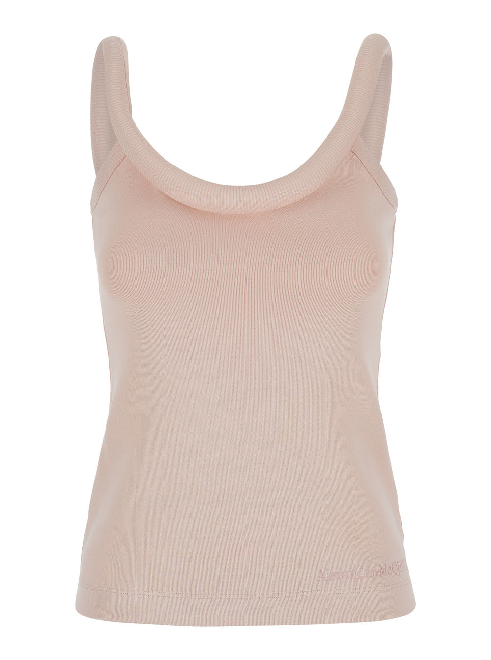 Alexander Mcqueen Women Pink Tank Top With U Neckline In Viscose Blend Girl