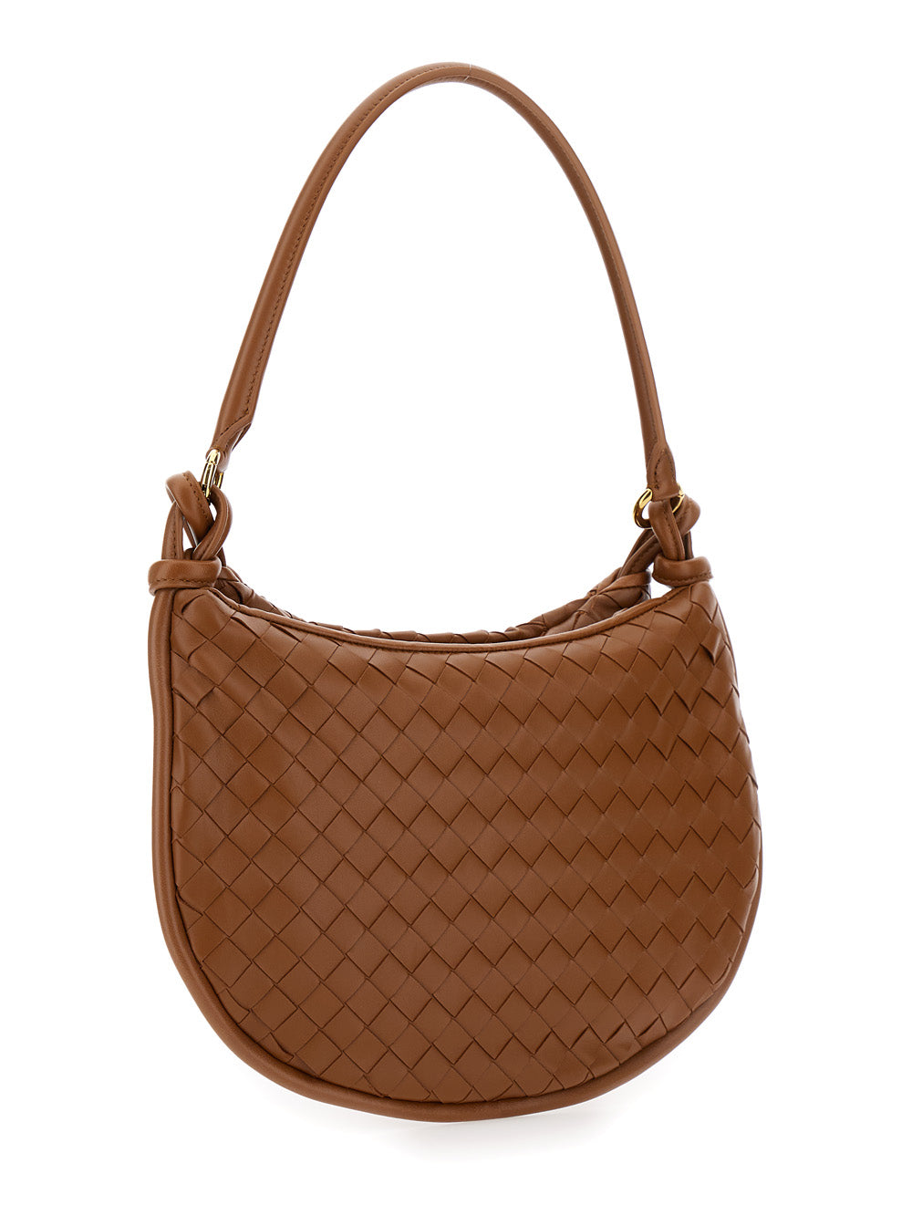 Bottega Veneta Women 'Gemelli Medium' Light Brown Hobo Shoulder Bag With Intrecciato Motif In Leather Woman