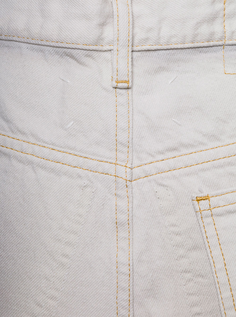 Maison Margiela Women White 5-Pocket Style Straight Jeans With Contrasting Stitching In Cotton Denim Woman
