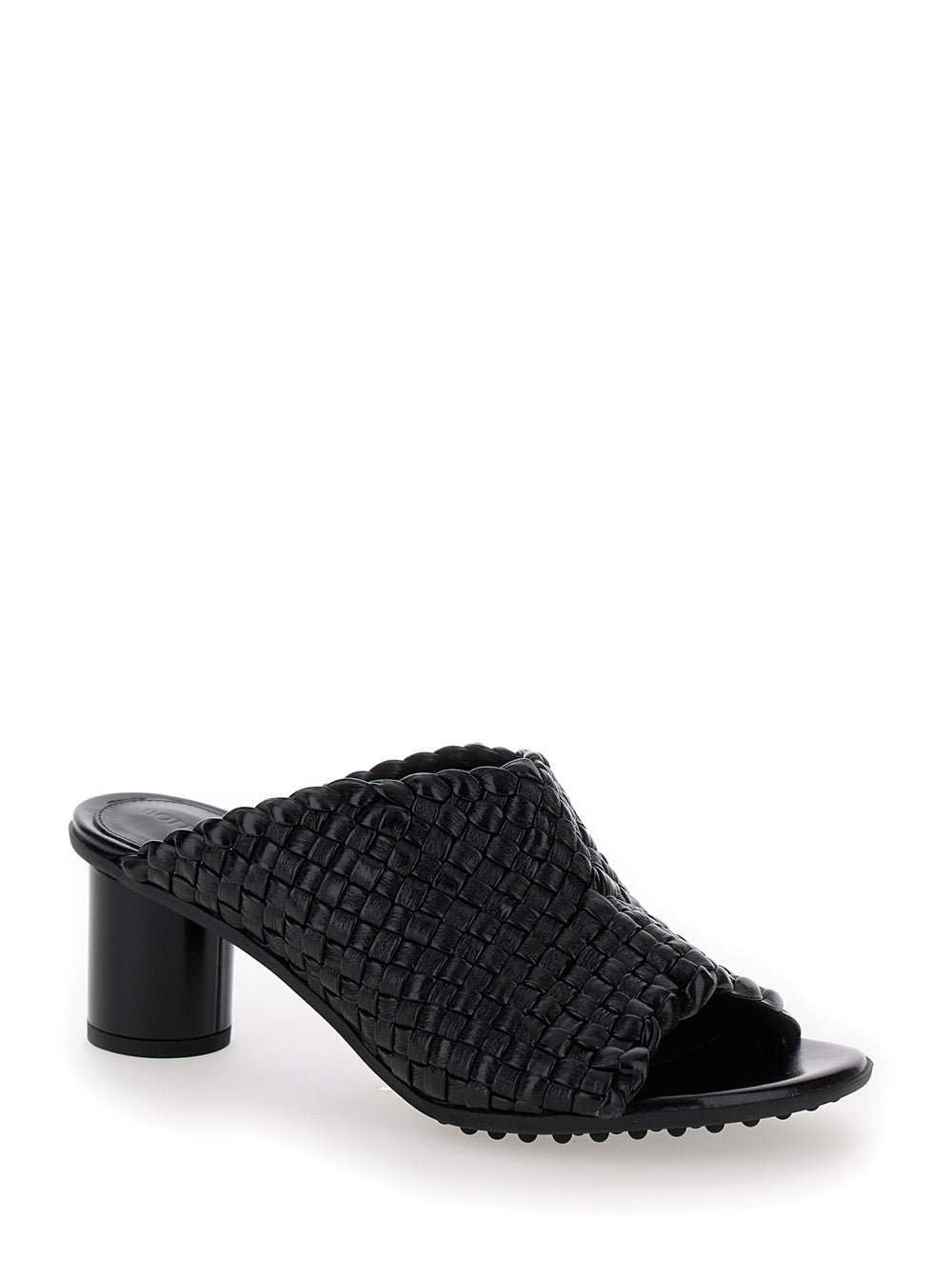 Bottega Veneta Women 'Atomic' Black Mule Sandals With Intrecciato Motif In Leather Woman