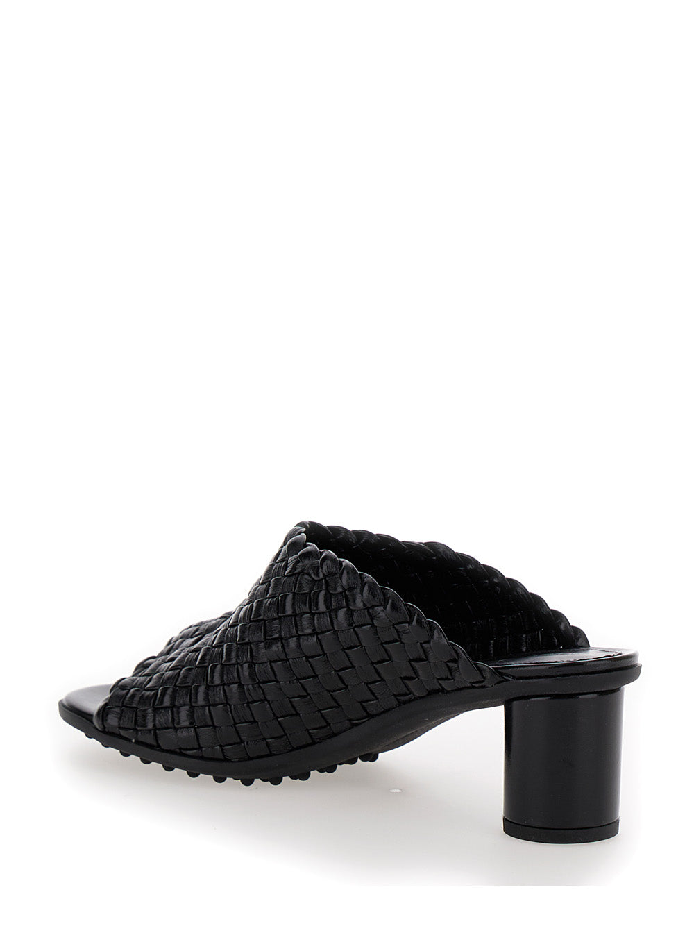 Bottega Veneta Women 'Atomic' Black Mule Sandals With Intrecciato Motif In Leather Woman