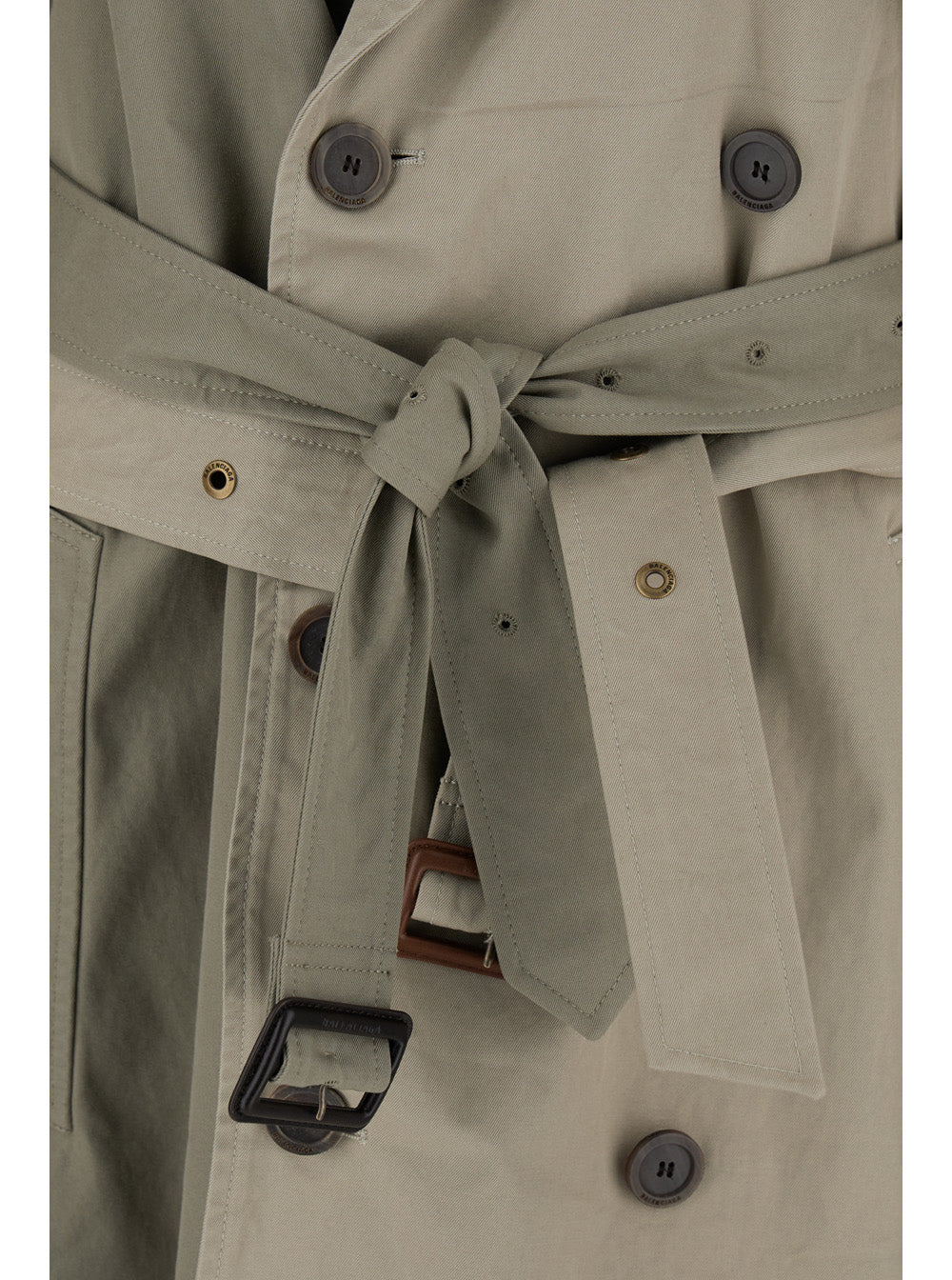 Balenciaga Women 'Double Sleeve' Beige Trench Coat With Extra Pair Of Sleeves In Cotton Woman