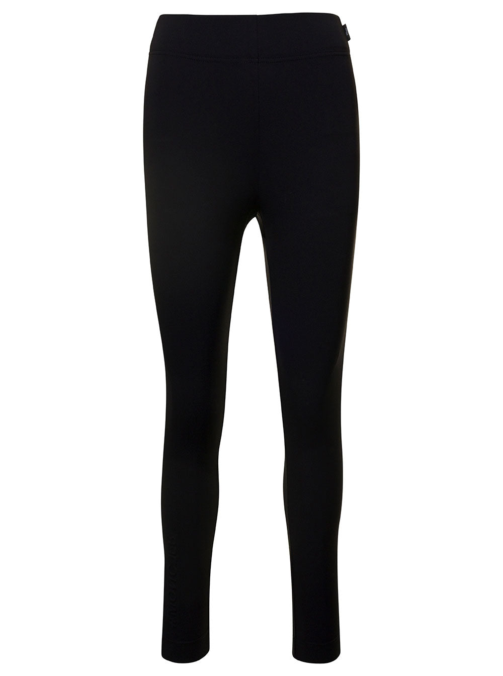 Moncler Grenoble Women Black Leggings With Zipped Pocket In Stretch Polyamide Woman