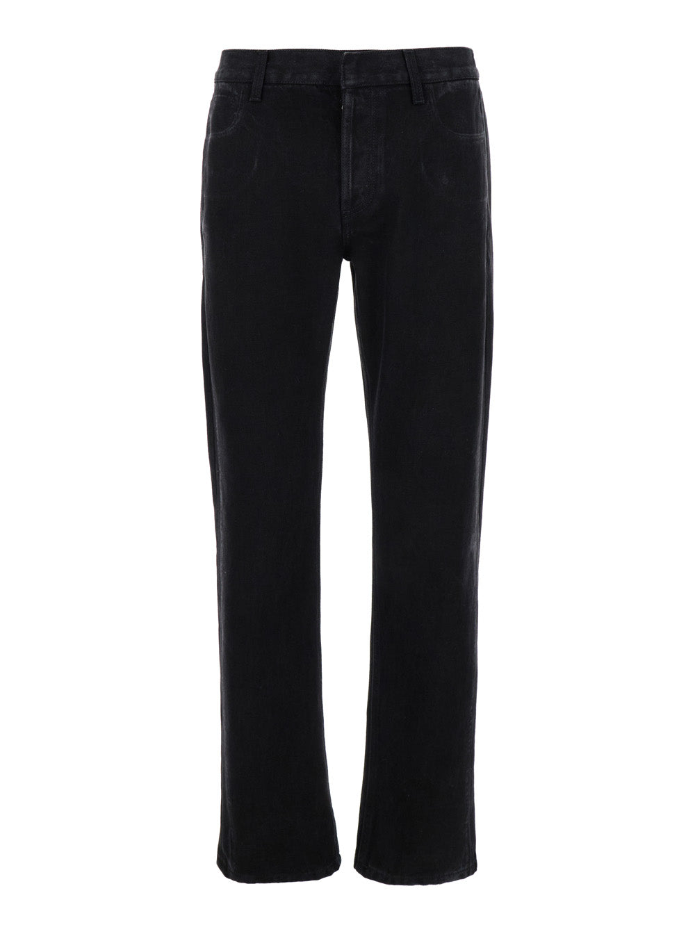 Alexander Mcqueen Men Black Jeans With Logo Patch On The Rear And Worn Out Effect In Denim Man