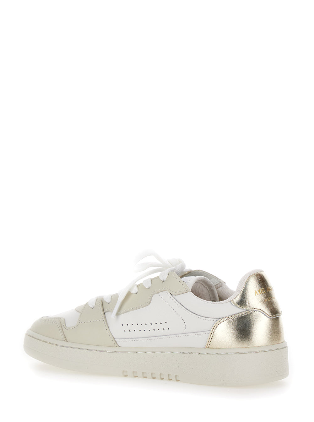 Axel Arigato Women 'Dice Lo' White Sneakers With Logo Detail And Metallic Heel Tab In Suede And Leather Woman