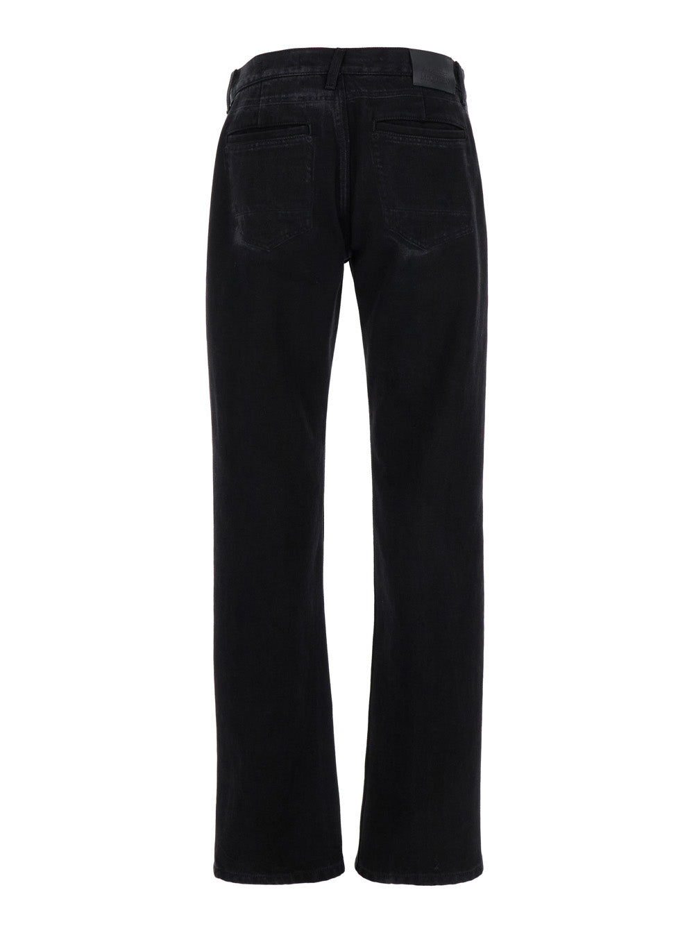 Alexander Mcqueen Men Black Jeans With Logo Patch On The Rear And Worn Out Effect In Denim Man