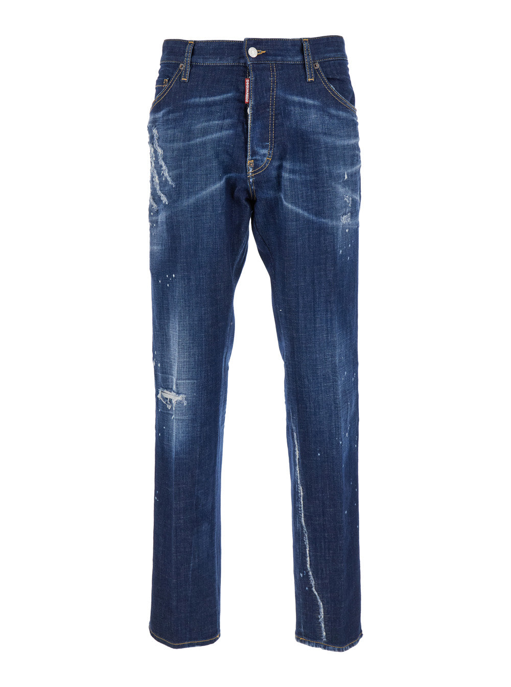 Dsquared2 Men 'Cool Guy' Blue Straight Jeans With Faded Effect In Stretch Cotton Denim Man