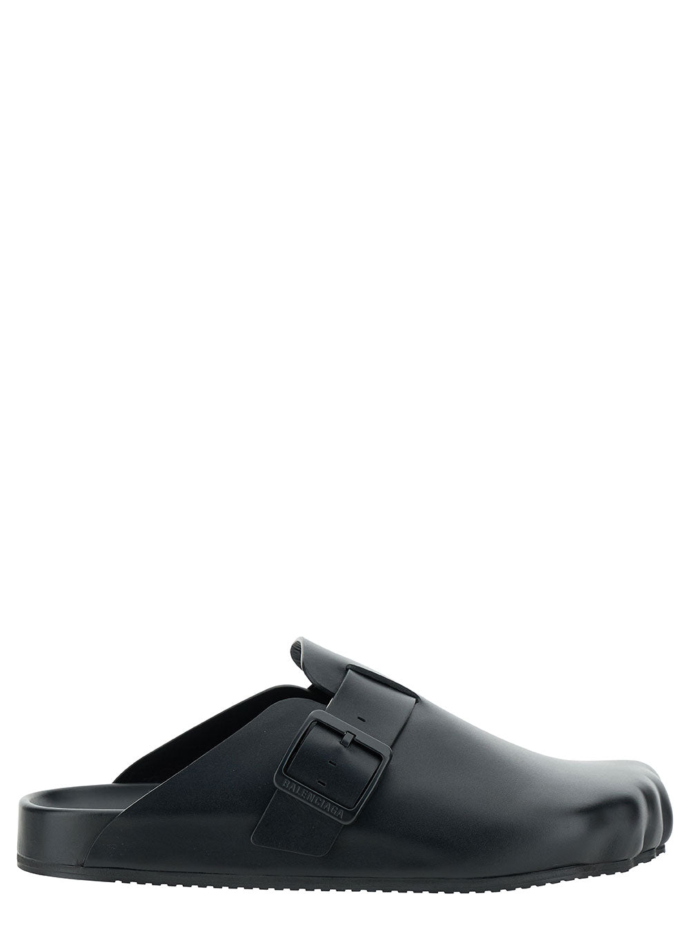 Balenciaga Men 'Sunday' Black Mules With Five Finger Shape At Toe In Matte Leather Man