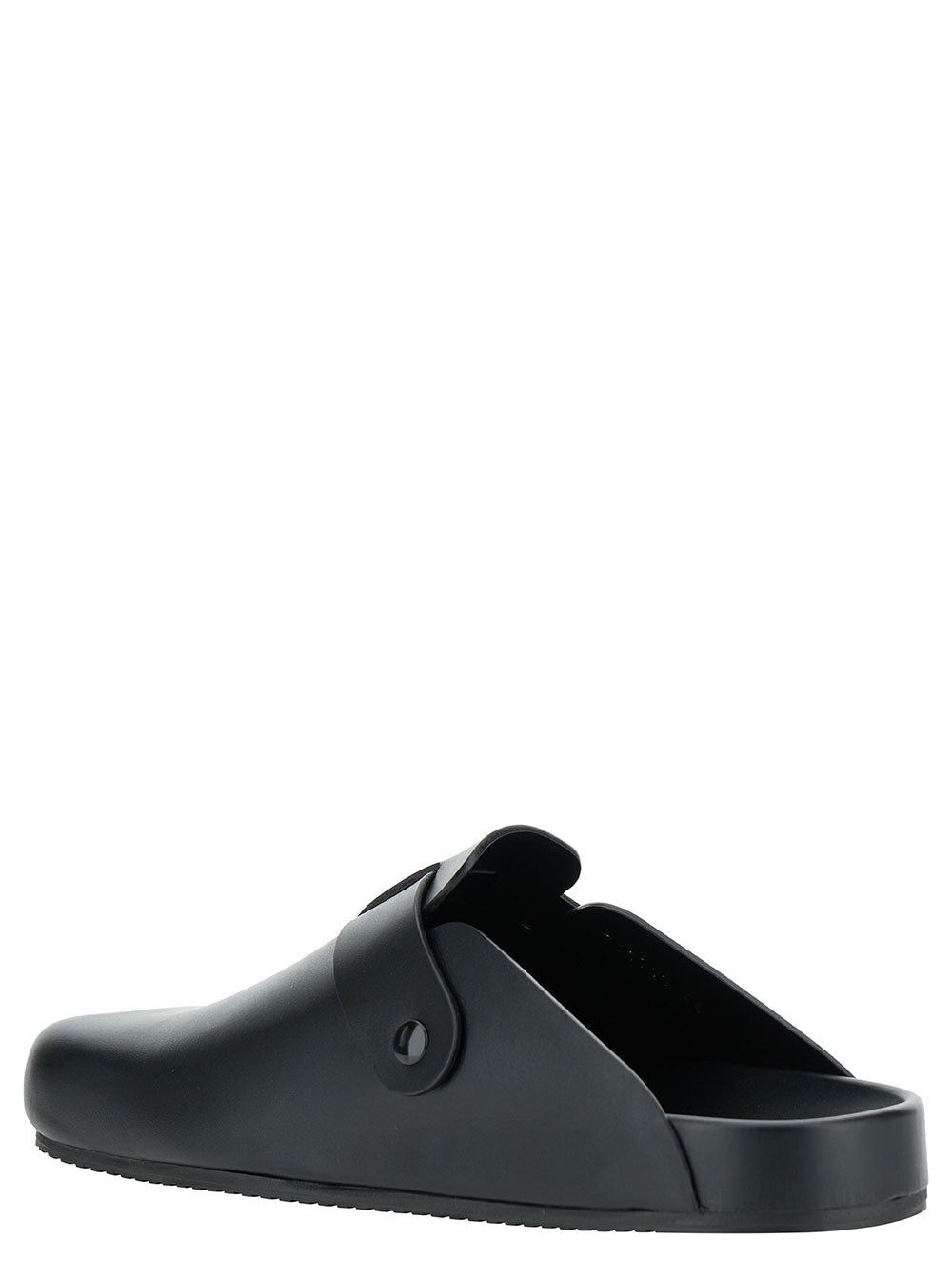 Balenciaga Men 'Sunday' Black Mules With Five Finger Shape At Toe In Matte Leather Man