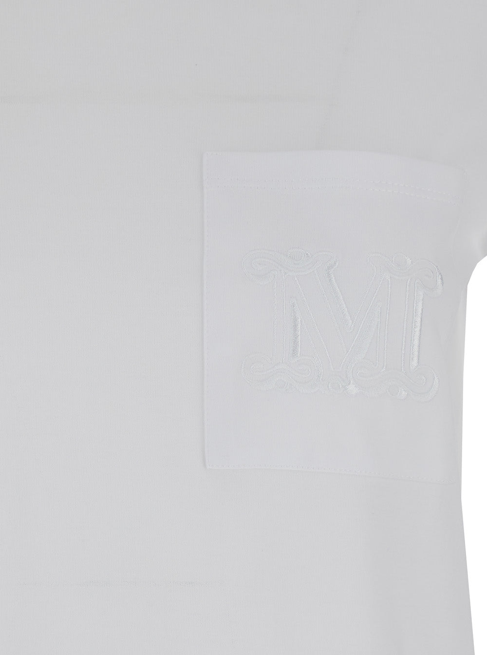 Max Mara Women White T-Shirt With Pocket With Logo In Cotton Woman