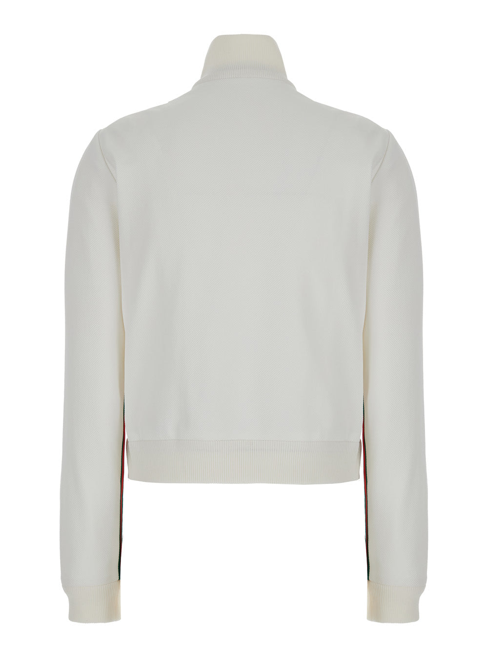 Gucci Women White Crop Sweatshirt With Web Detail In Polyamide Woman