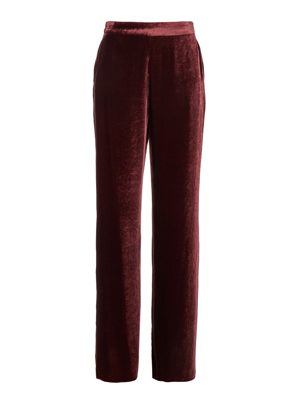 Etro Women Red Pants With Elastic Waistband In Velvet Woman