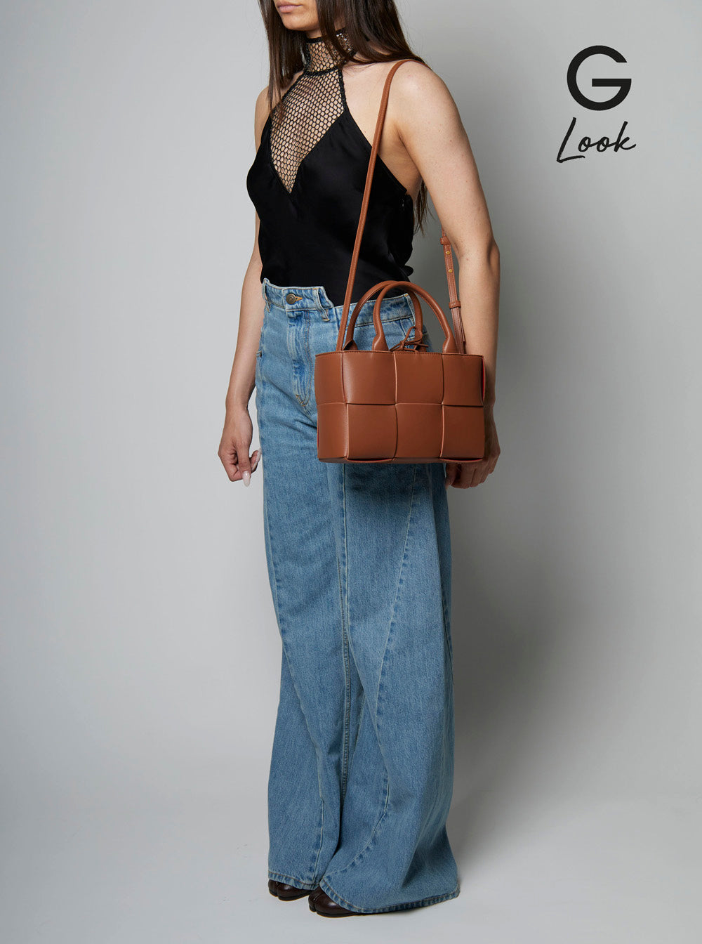 Bottega Veneta Women 'Arco Tote Mini' Brown Handbag With Intreccio Motif In Leather Woman