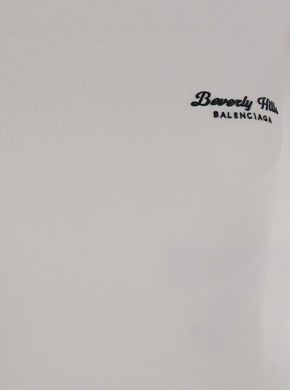 Balenciaga Women Off White T-Shirt With Beverly Hills Embroidery In Peeling Stretch Jersey Woman