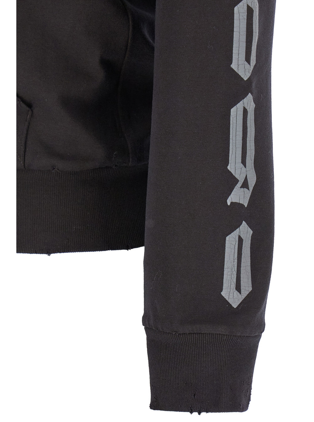 Balenciaga Women Black Zip-Up Hoodie With No Logo Gothic Print In Jersey Woman