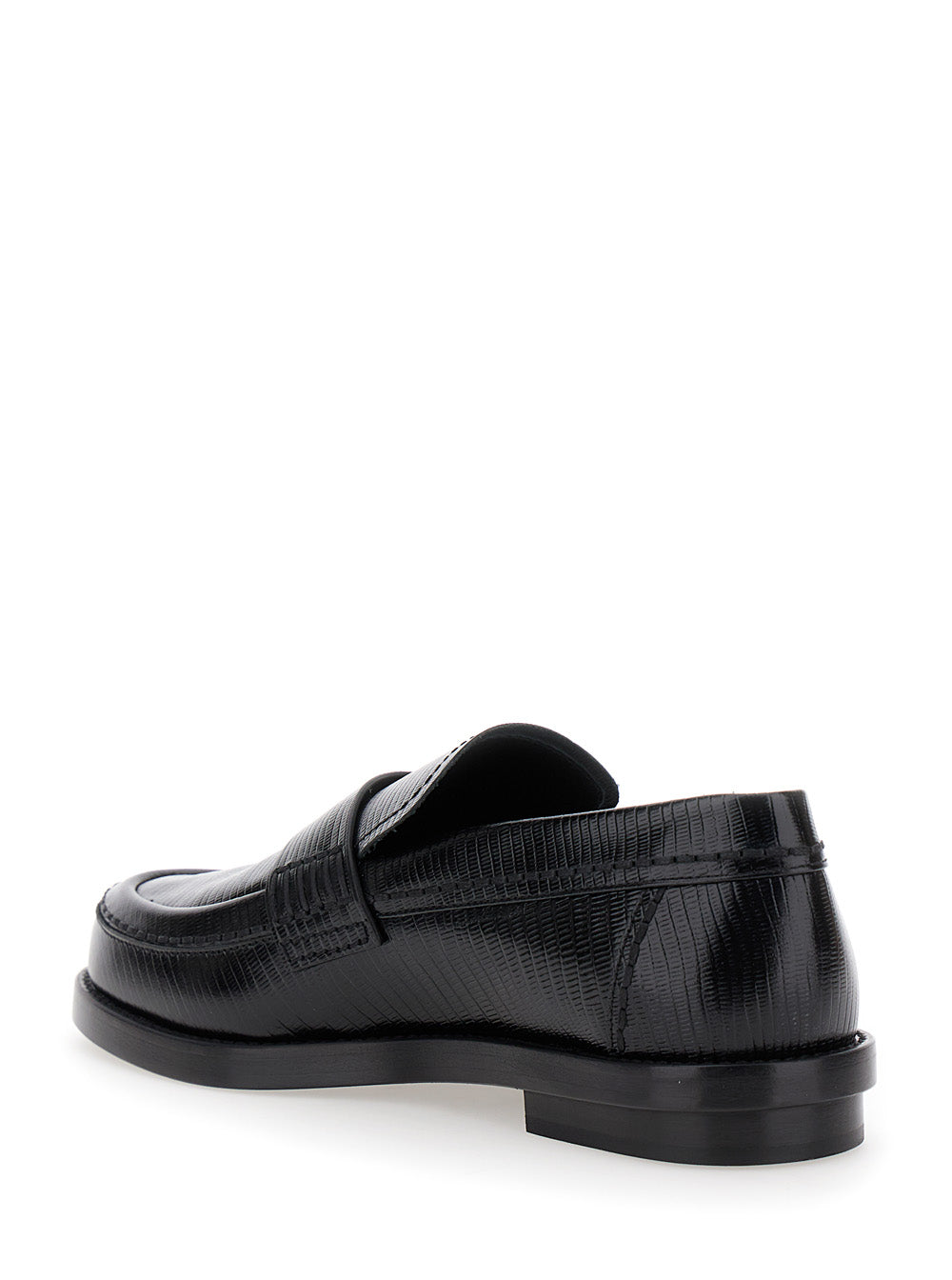 Alexander Mcqueen Men Black Slip-On Loafers In Leather Man