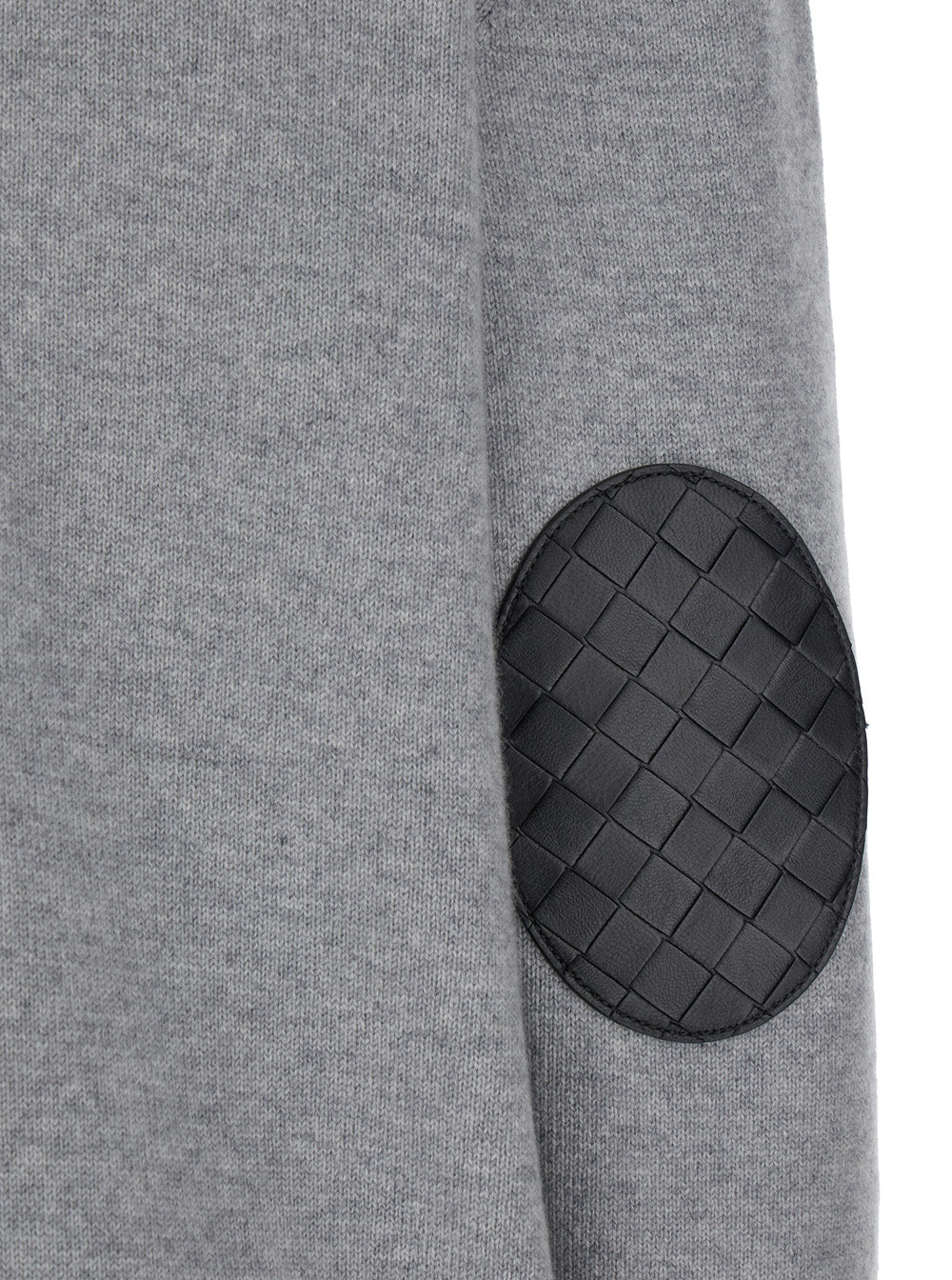 Bottega Veneta Women Grey Cardigan With Intrecciato Patch In Cashmere Woman