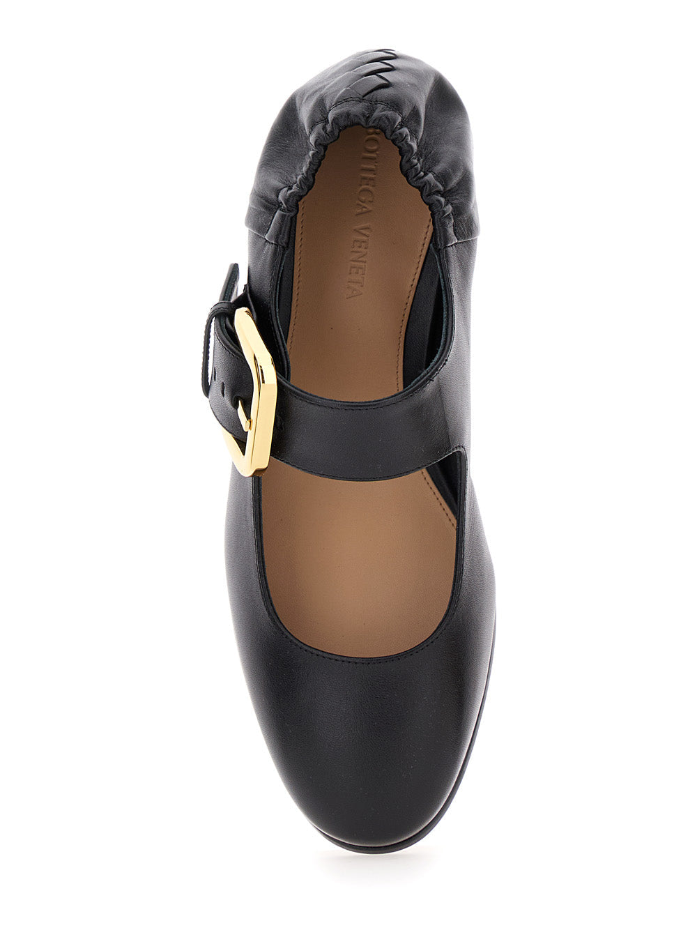 Bottega Veneta Women 'Astaiere' Black Slip-On Mary Janes With Maxi Buckle In Leather Woman