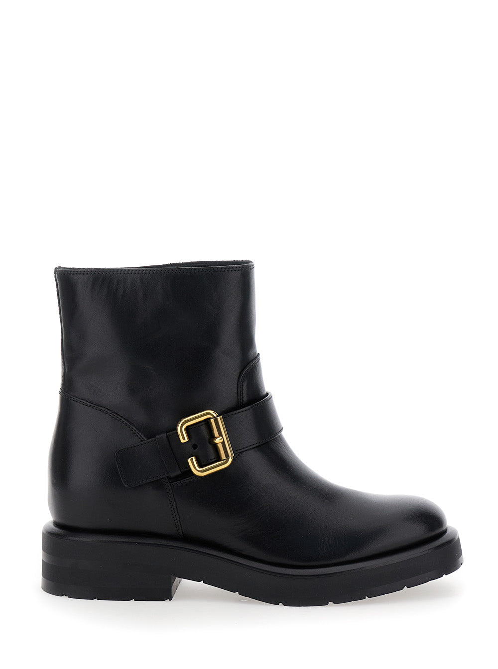 Chloé Women 'Coddington' Black Ankle Boots With Paddington Buckle In Leather Woman