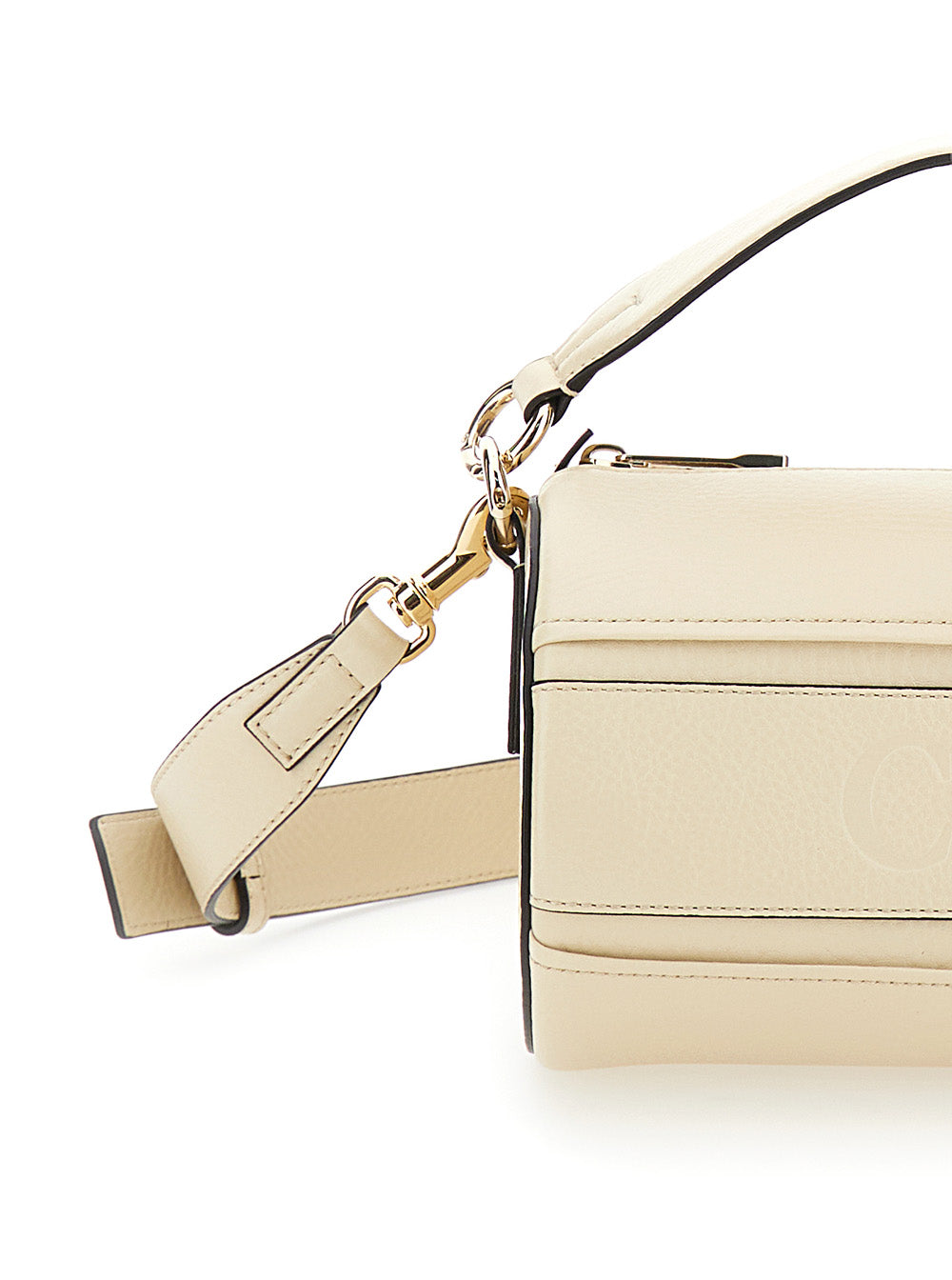Chloé Women 'Woody' Cream White Tube Shoulder Bag With Engraved Logo In Leather Woman