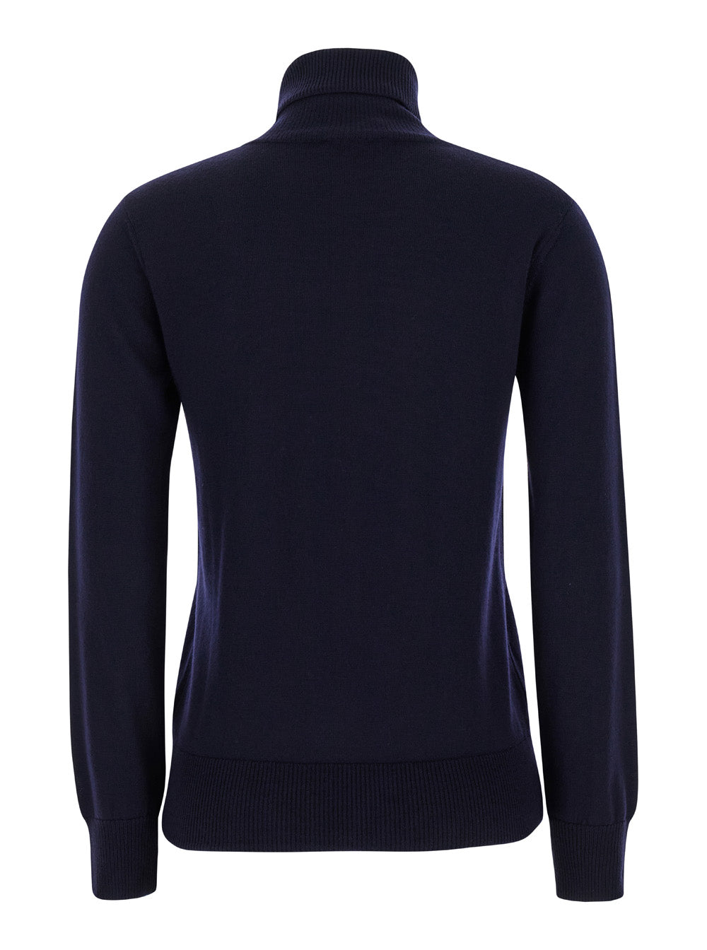 A.P.C. Women Blue High Neck Sweater With Logo Embroidery In Wool Woman