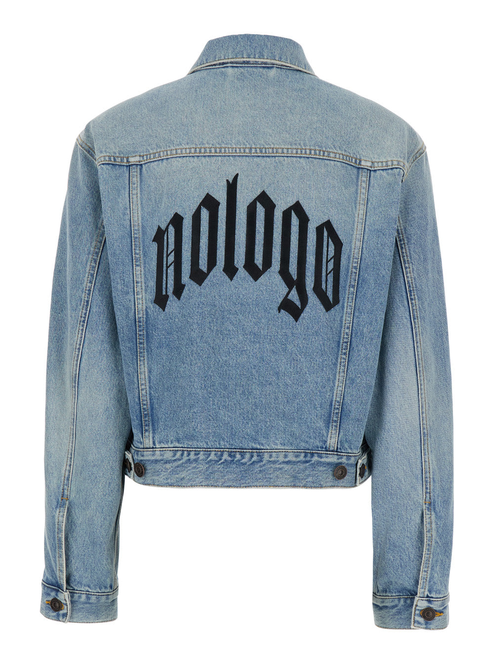 Balenciaga Women 'No Logo' Light Blue Jacket With Artwork Embellishment In Denim Woman