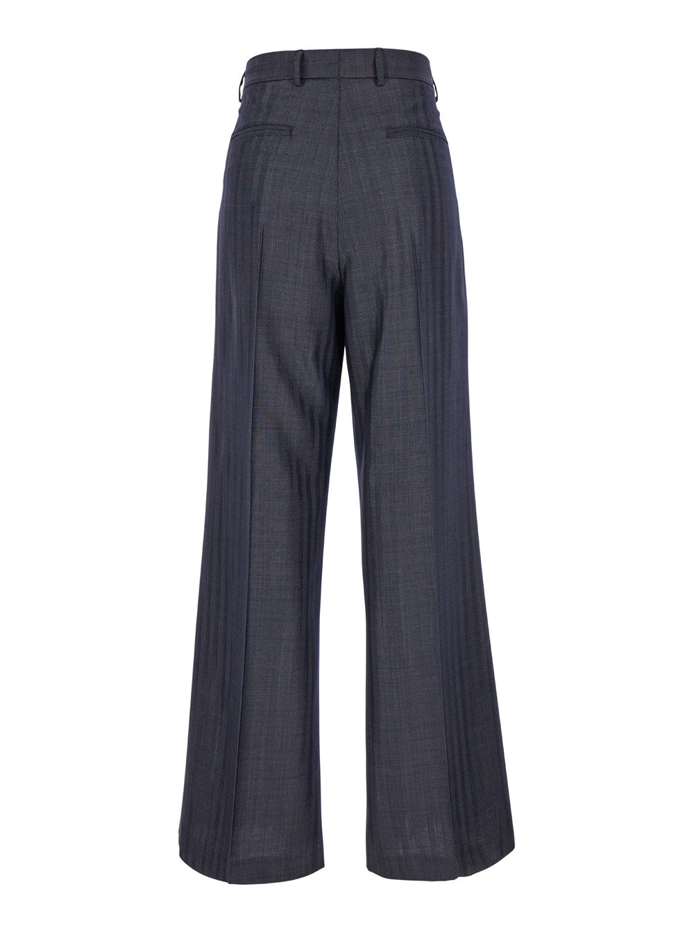 Etro Women Grey Wide Pants With Concealed Closure In Wool Blend Woman