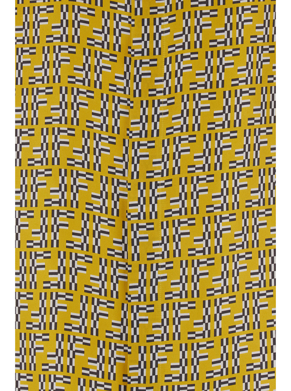 Fendi Men Yellow Shirt With Fendi Labyrinth Motiv In Silk Man