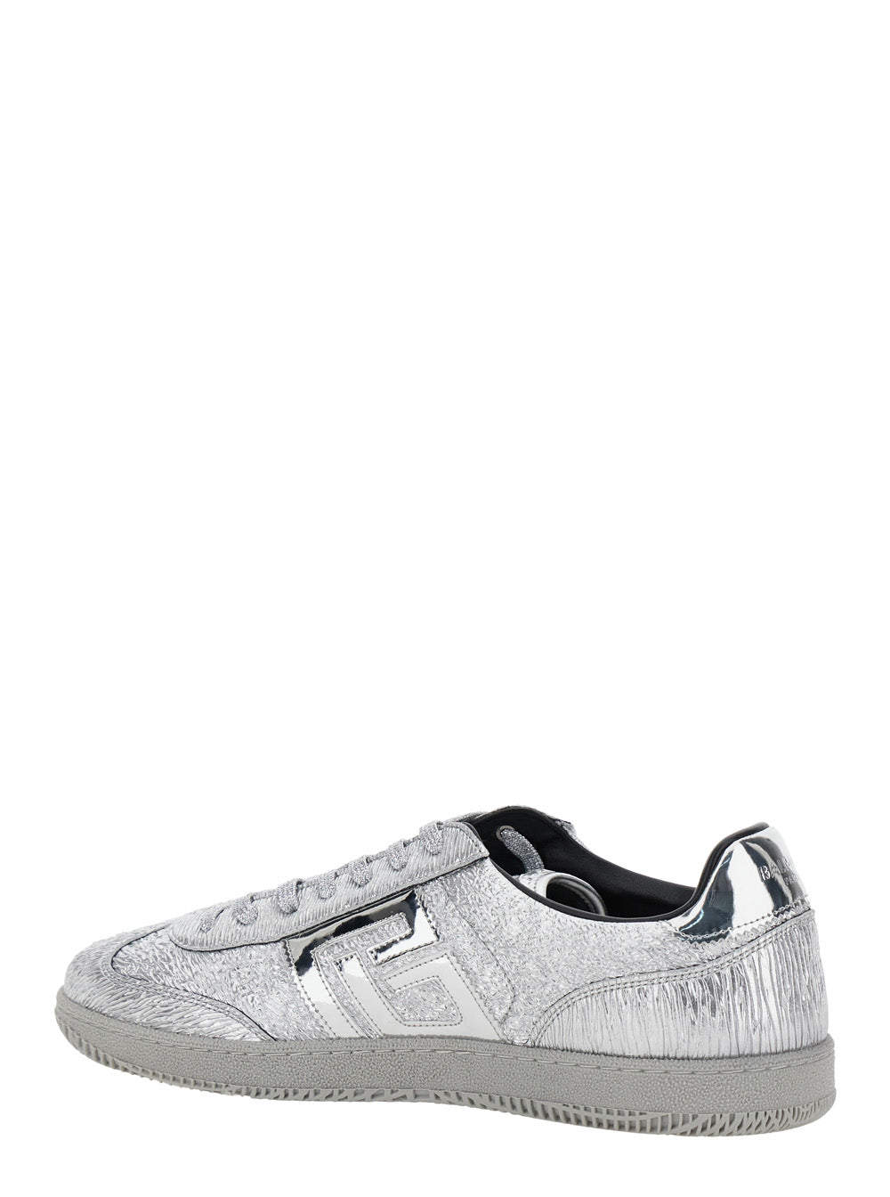 Balmain Men 'Swan' Silver Colored Low Top Sneakers With Logo Detail In Metallic Leather And Tech Fabric Man