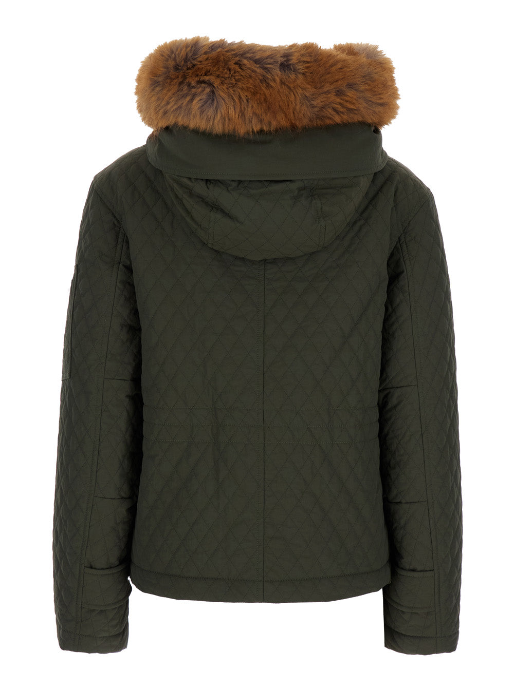 Burberry Women Green Quilted Jacket With Ekd Logo Detail In Cotton Blend Woman