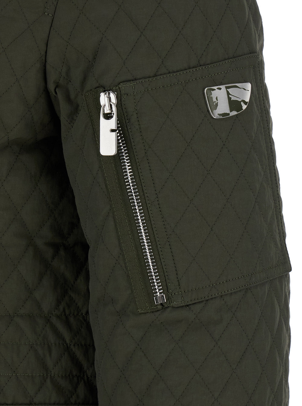 Burberry Women Green Quilted Jacket With Ekd Logo Detail In Cotton Blend Woman