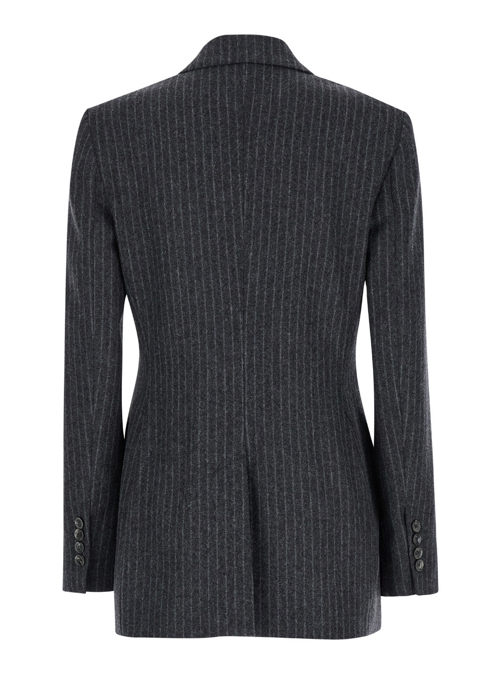 Ami Paris Women Grey Striped Double-Breasted Jacket In Wool Woman