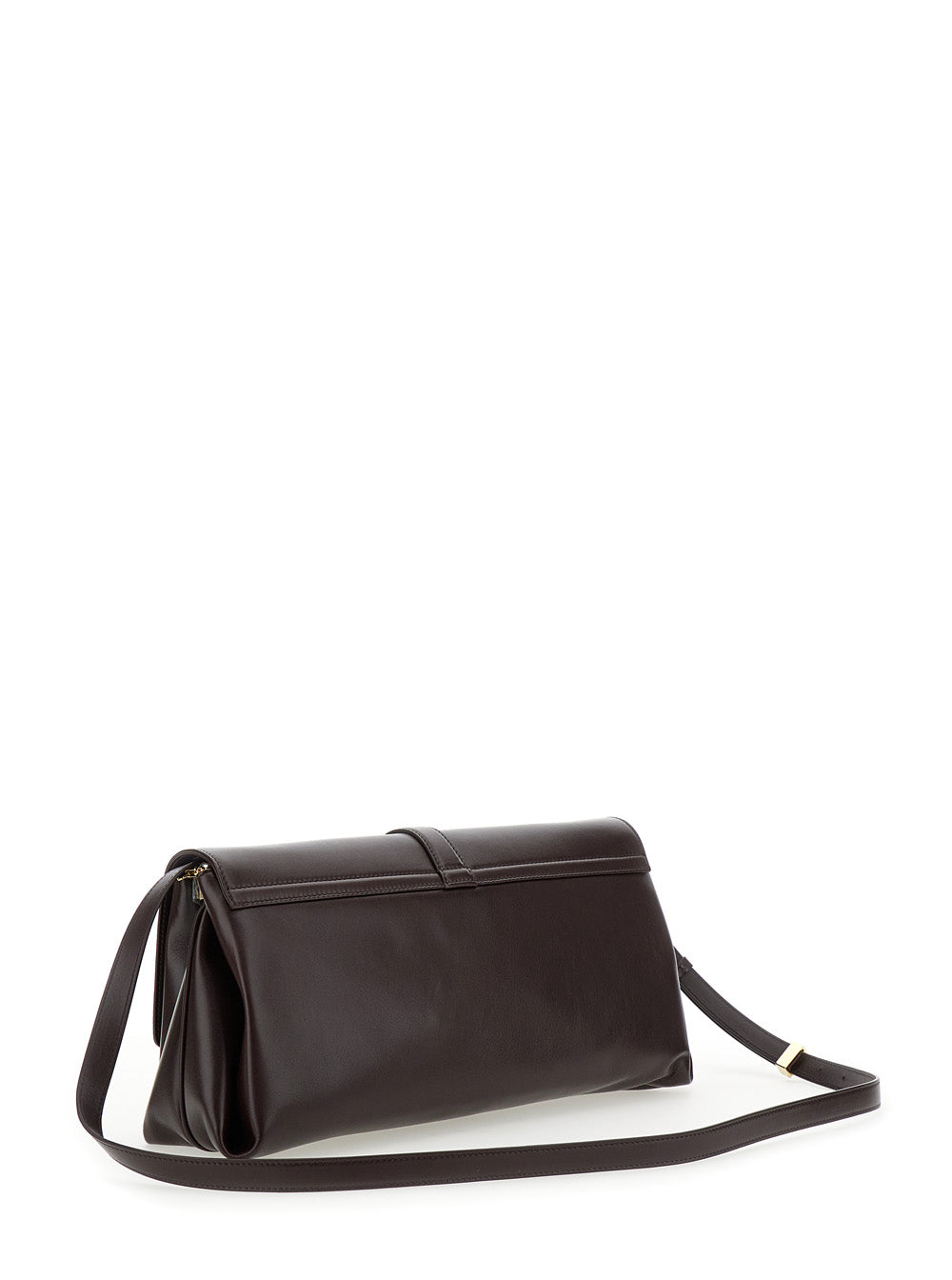 Bolsa transversal feminina Ferragamo Bordeaux em couro com detalhe de fivela Gancini.