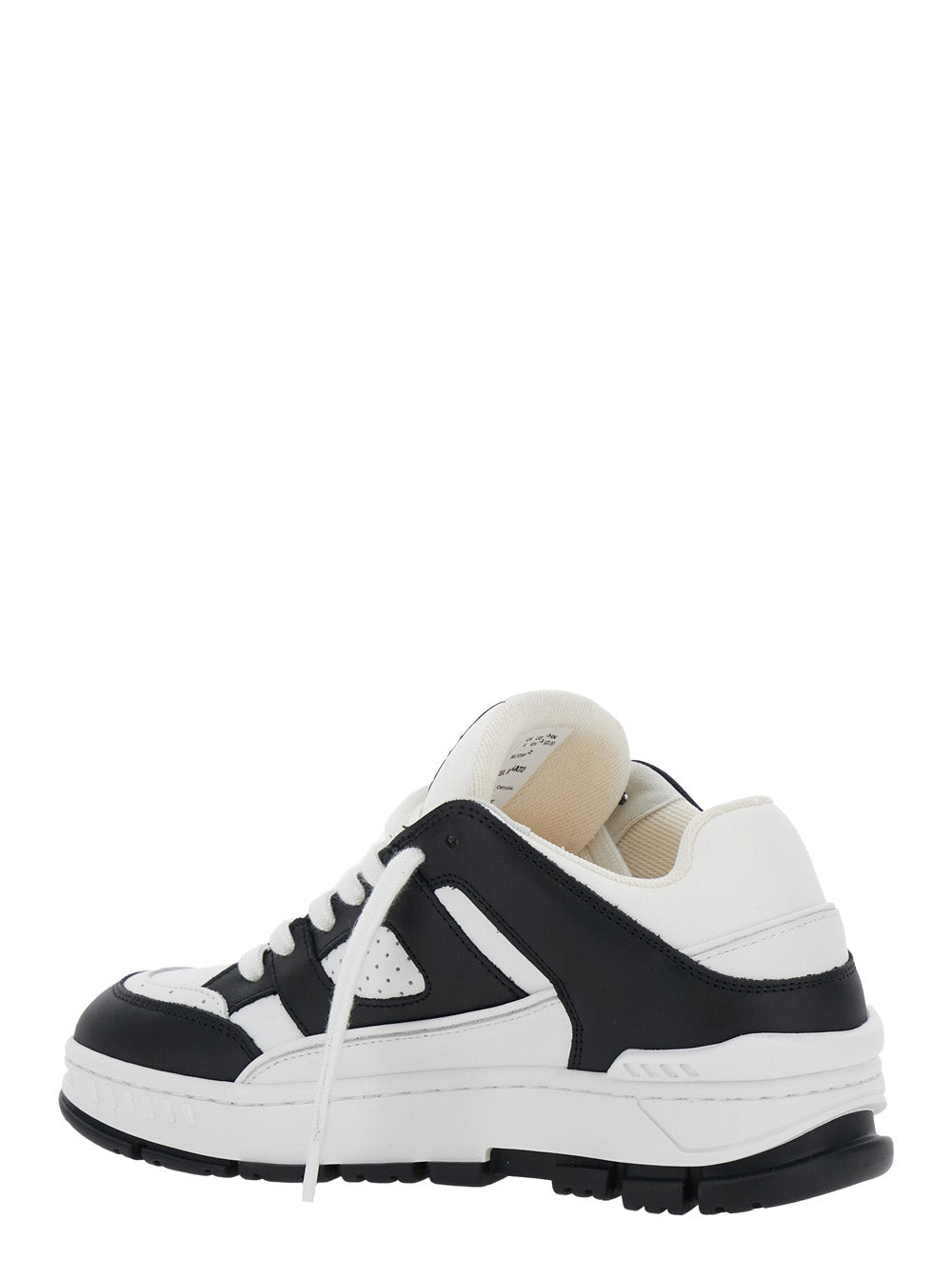 Axel Arigato Women 'Area Lo' Black And White Low Top Sneakers With Laminated Leather In Leather Blend Woman