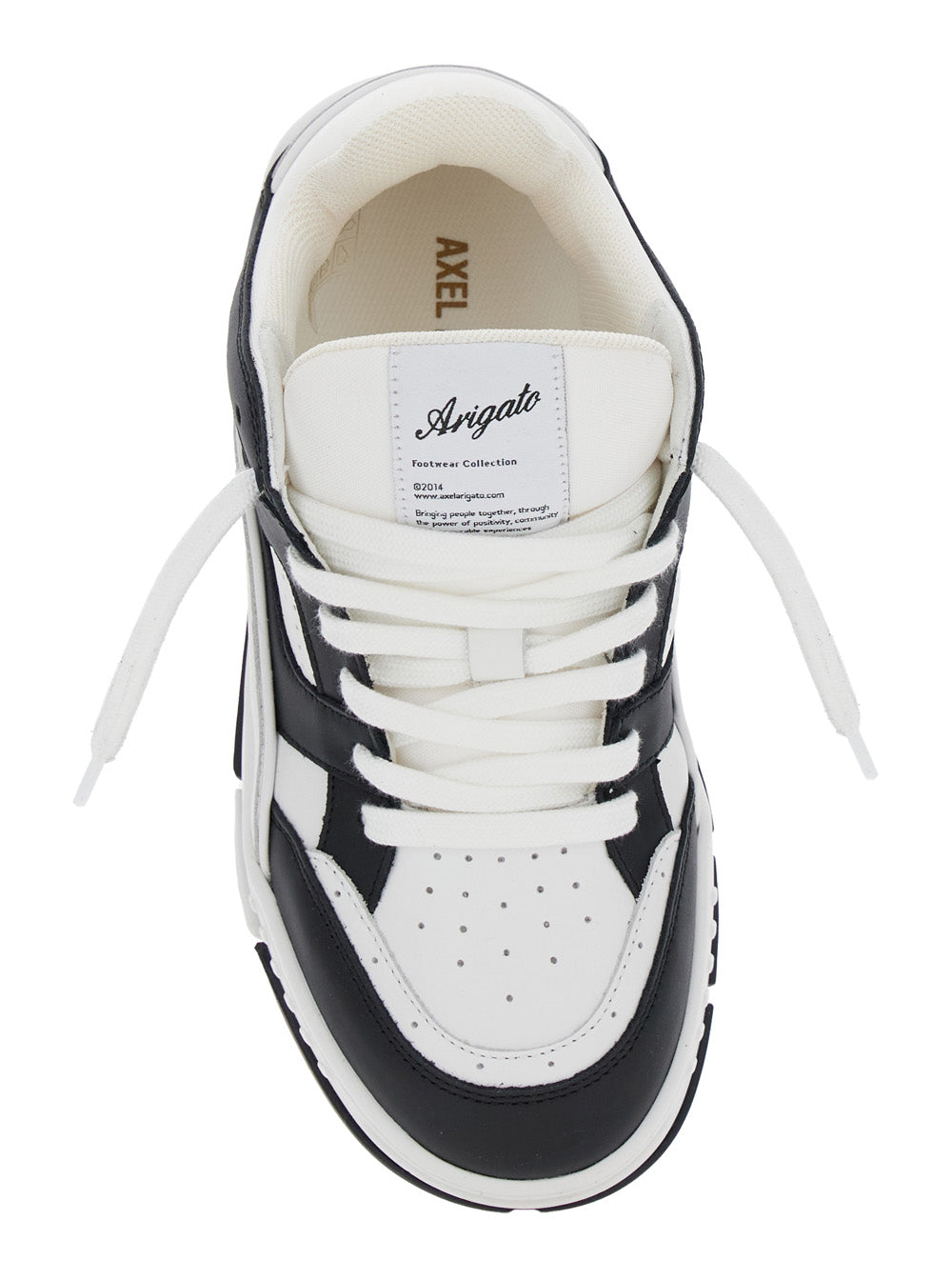 Axel Arigato Women 'Area Lo' Black And White Low Top Sneakers With Laminated Leather In Leather Blend Woman