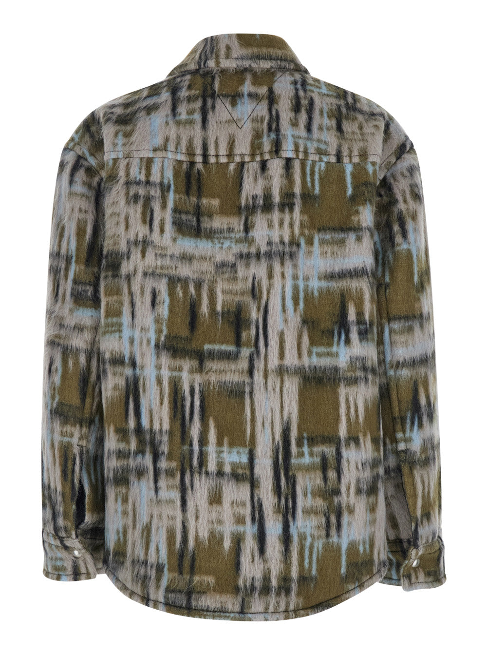 Bottega Veneta Women Multicolor Overshirt With Pointed Collar In Brushed Wool Woman