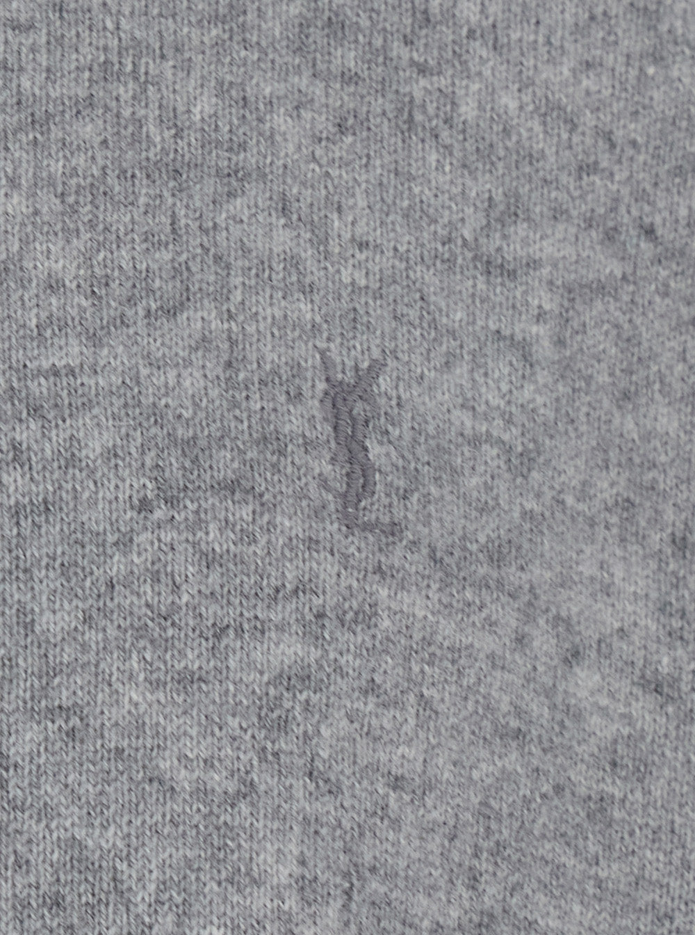 Saint Laurent Men Grey Crewneck Sweater With Cassandre In Cashmere Man