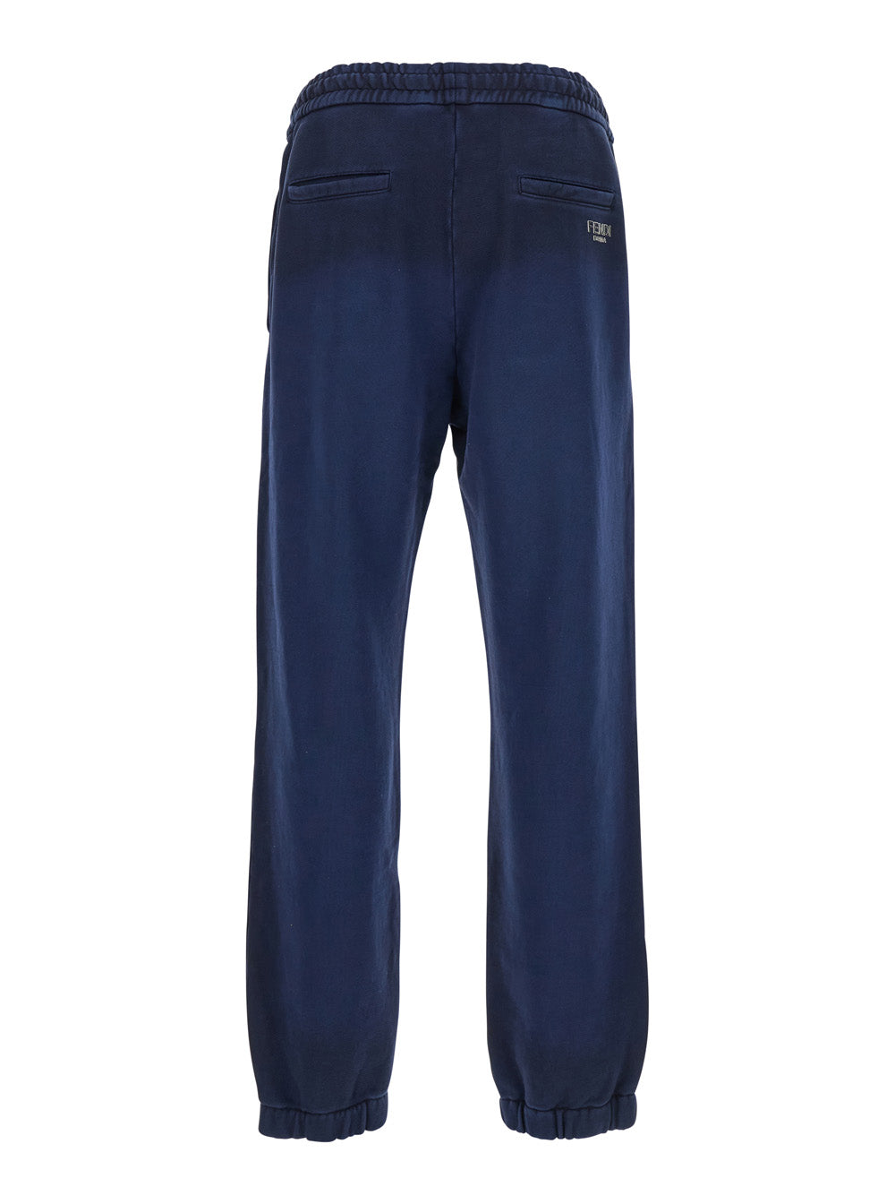 Fendi Men Blue Pants With High Elastic Waist In Cotton Man