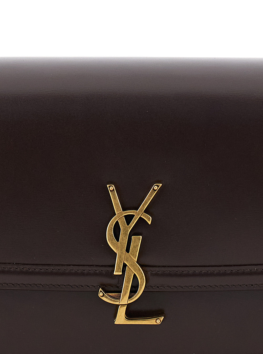 Saint Laurent Men 'Medium Solferino' Brown Satchel Bag With Cassandre In Smooth Leather Man