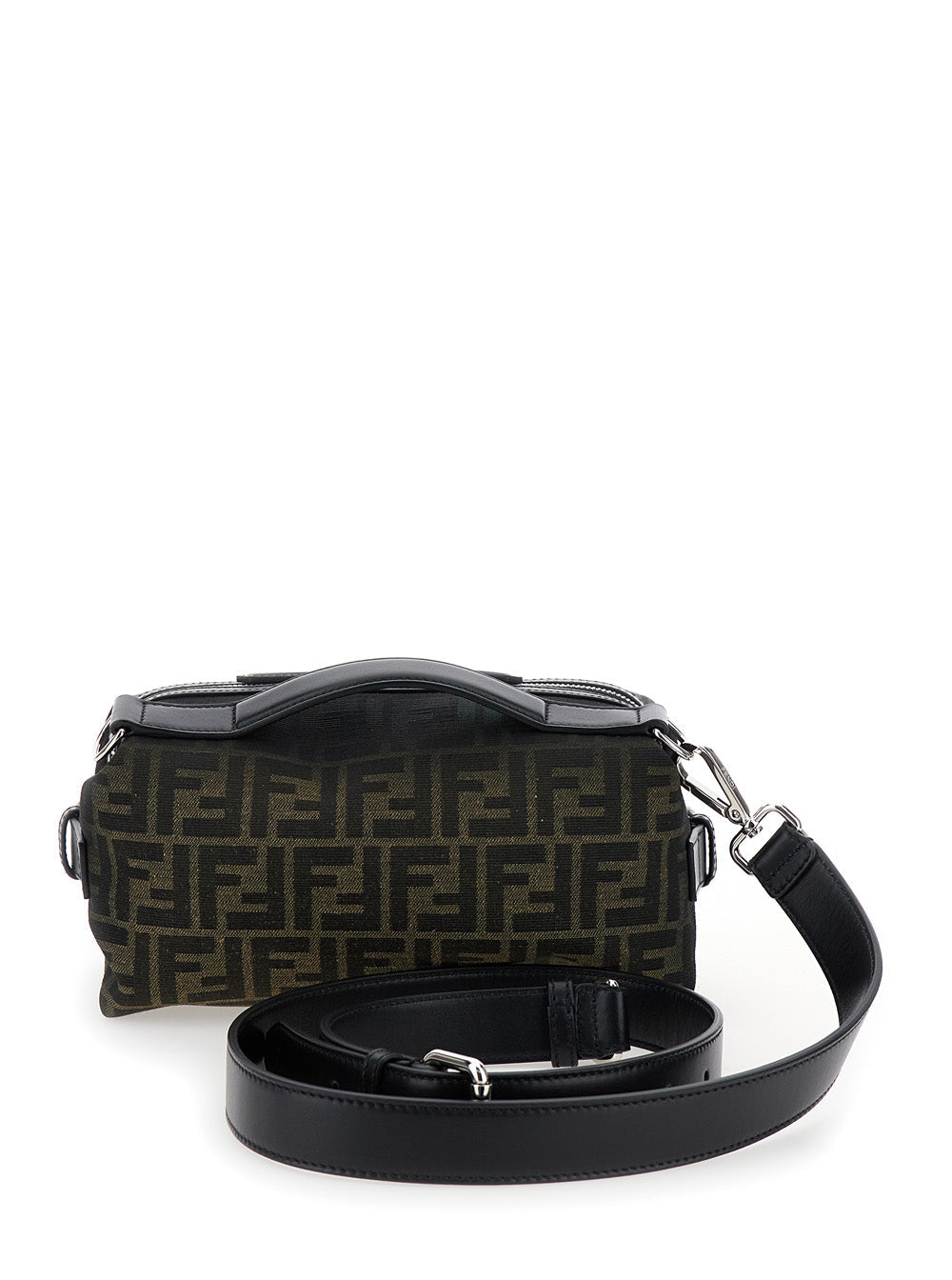 Fendi Men 'Siesta' Brown Small Handbag With Removable Shoulder Strap And All-Over Ff Motif In Leather Man