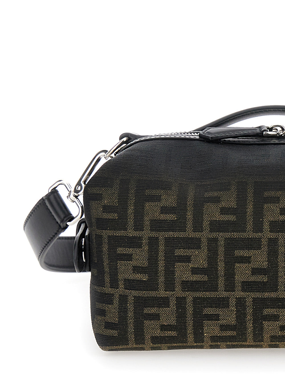 Fendi Men 'Siesta' Brown Small Handbag With Removable Shoulder Strap And All-Over Ff Motif In Leather Man